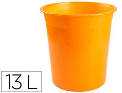 Papelera plastico q-connect naranja translucido 13 litros