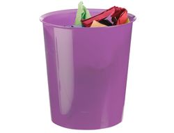 Papelera Plastico Q-Connect Violeta Translucido 16 Litros