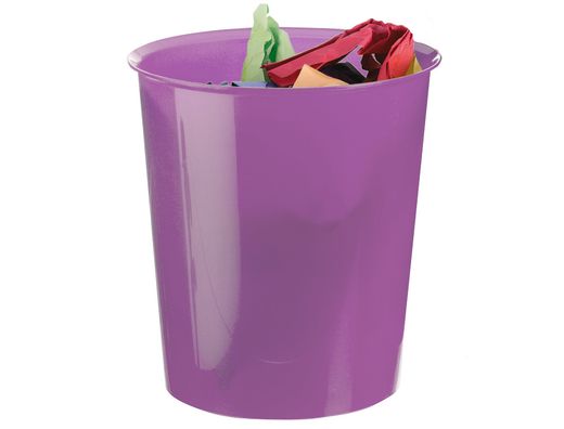 Papelera Plastico Q-Connect Violeta Translucido 16 Litros