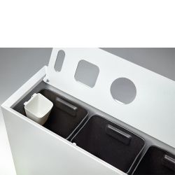 Papelera reciclaje Zell de 120 L, 3 tipos de residuos