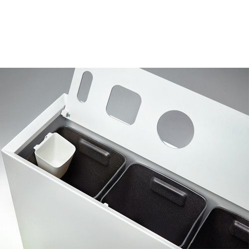 Papelera reciclaje Zell de 120 L, 3 tipos de residuos