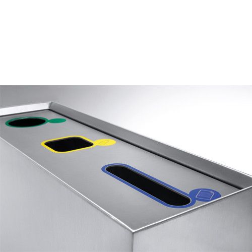 Papelera reciclaje Zell de 120 L, 3 tipos de residuos