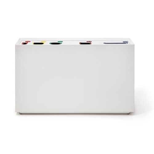 Papelera reciclaje Zell de 160 L, 5 tipos de residuos