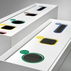 Papelera reciclaje Zell de 160 L, 5 tipos de residuos