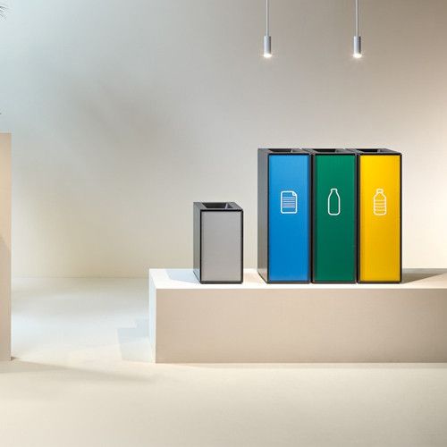 Papelera Zurich de Acero Inoxidable,  24 x 35 x 40 cm  y 30 L