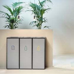 Papelera Zurich de Acero Inoxidable, de 24 x 35 x 71 cm  y  55 L