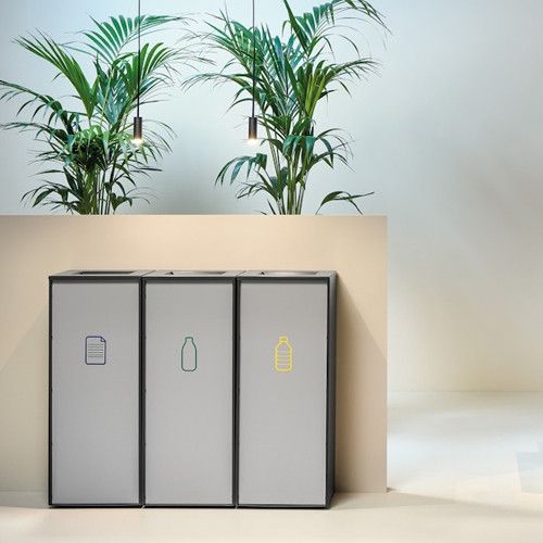 Papelera Zurich de Acero Inoxidable, de 24 x 35 x 71 cm  y  55 L