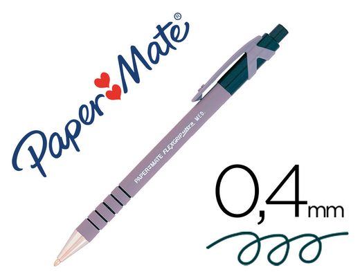 PAPER MATE Boligrafo retractil Flexgrip Ultra retráctil negro trazo 0,4 mm