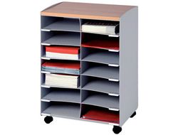 PAPERFLOW Mueble Multiuso 14 Casillas Gris/Haya Dc14.02.23