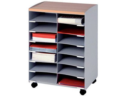 PAPERFLOW Mueble Multiuso 14 Casillas Gris/Haya Dc14.02.23
