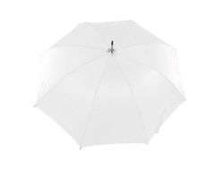 Paraguas de poliester blanco 105 cm de diametro mango suave de madera apertura manual cierre con velcro