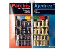 Parchis con Ajedrez Tablero Grande 4 Jugadores 41X40X4,8