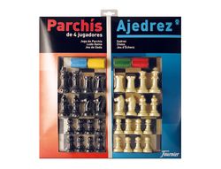 Parchis con Ajedrez Tablero Grande 4 Jugadores 41X40X4,8