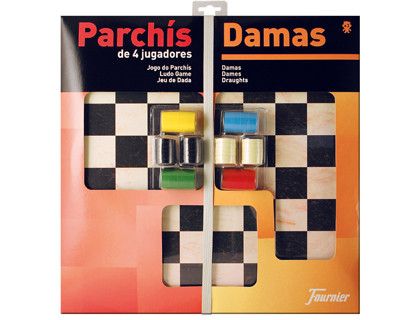 Parchis con Damas Tablero Grande 4 Jugadores 41X40X4,5