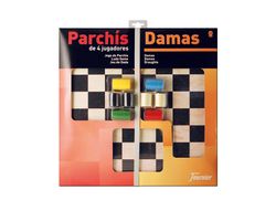 Parchis con Damas Tablero Grande 4 Jugadores 41X40X4,5