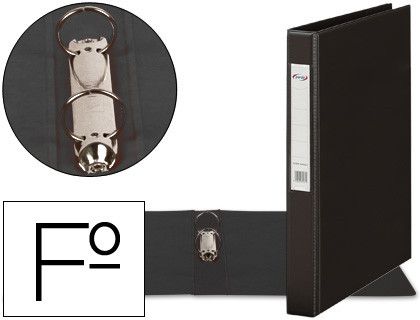 PARDO Carpeta anillas Tamaño Folio 2-40 MM Negro PVC