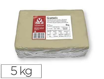Pasta de Modelar Sio-2 Gres Granada para Escultura y Modelado Paquete de 5 Kg