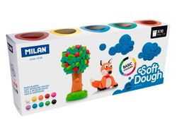 Pasta milan para modelar soft dough basic caja de 10 botes colores surtidos 85 g