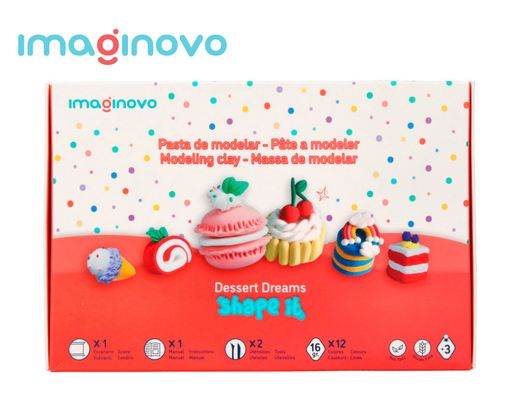 Pasta para modelar imaginovo de secado al aire set de 12 colores shape it dessert dream herramientas e instrucciones