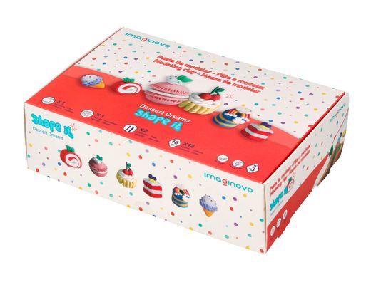 Pasta para modelar imaginovo de secado al aire set de 12 colores shape it dessert dream herramientas e instrucciones