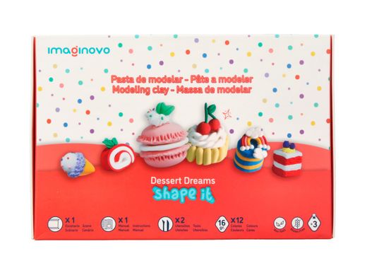 Pasta para modelar imaginovo de secado al aire set de 12 colores shape it dessert dream herramientas e instrucciones