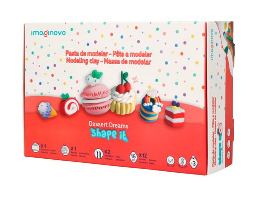 Pasta para modelar imaginovo de secado al aire set de 12 colores shape it dessert dream herramientas e instrucciones