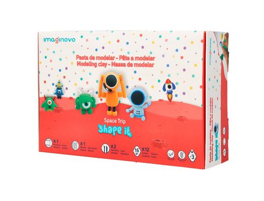 Pasta para modelar imaginovo de secado al aire set de 12 colores shape it space trip herramientas e instrucciones