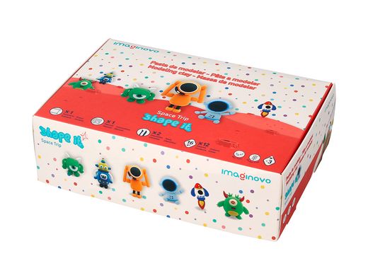 Pasta para modelar imaginovo de secado al aire set de 12 colores shape it space trip herramientas e instrucciones