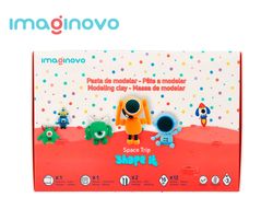 Pasta para modelar imaginovo de secado al aire set de 12 colores shape it space trip herramientas e instrucciones