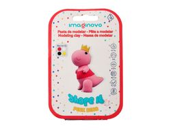 Pasta para modelar imaginovo de secado al aire set de colores surtidos con instrucciones dinosaurio rosa