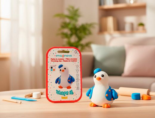 Pasta para modelar imaginovo de secado al aire set de colores surtidos con instrucciones pinguino