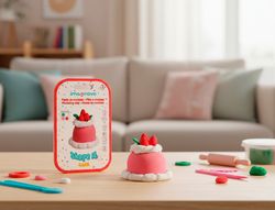 Pasta para modelar imaginovo de secado al aire set de colores surtidos con instrucciones tarta de fresa