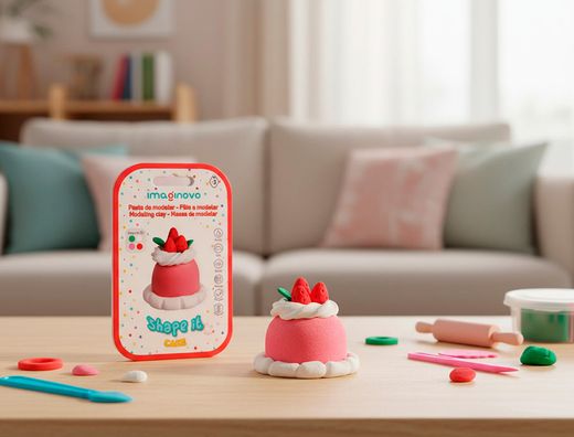 Pasta para modelar imaginovo de secado al aire set de colores surtidos con instrucciones tarta de fresa