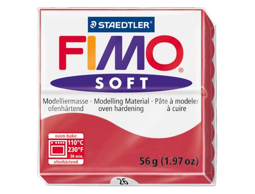 Pasta Staedtler Fimo Soft 56 Gr Color Rojo Cereza