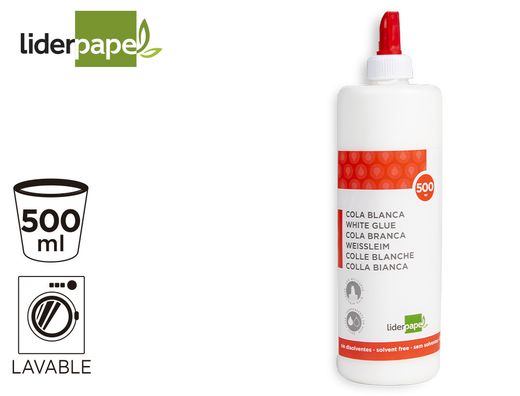 Pegamento cola blanca lavable liderpapel 500 ml