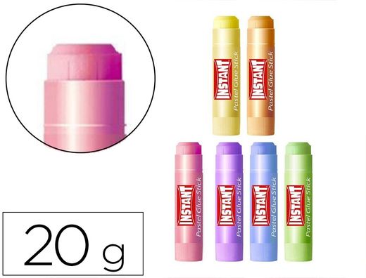 Pegamento en barra instant colores pastel 20 gr