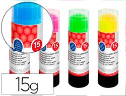Pegamento liderpapel en barra 15 gr color neon unidad