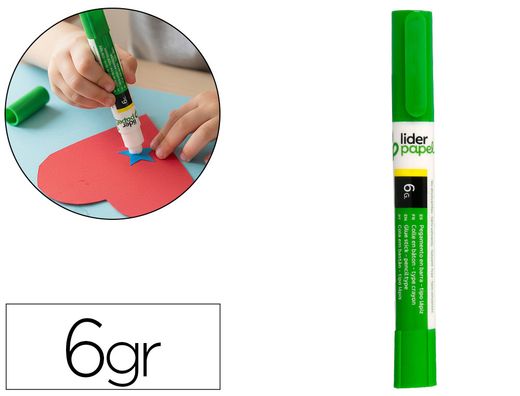 Pegamento liderpapel en barra 6 gr boligrafo con clip