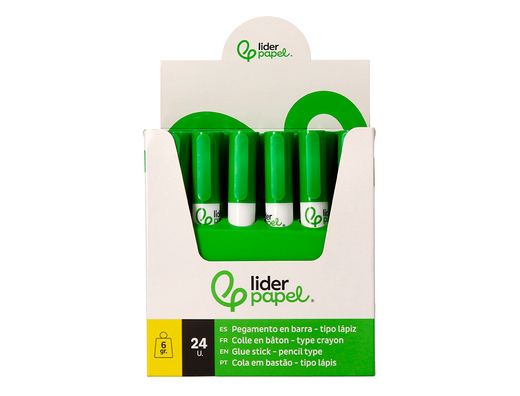 Pegamento liderpapel en barra 6 gr boligrafo con clip