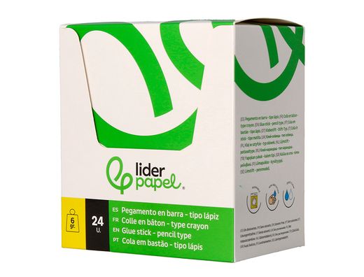 Pegamento liderpapel en barra 6 gr boligrafo con clip
