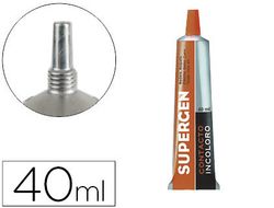 Pegamento supergen contacto incoloro 40 ml unidad