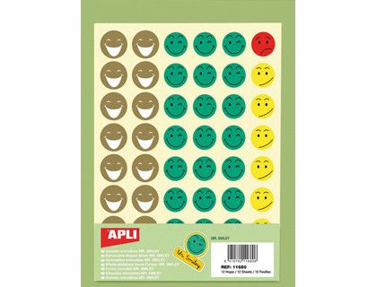 Pegatinas Apli Mr. Smiley (12 hojas)