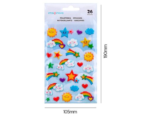 Pegatinas imaginovo arcoiris magic dreams con relieve 190x105 mm en blister