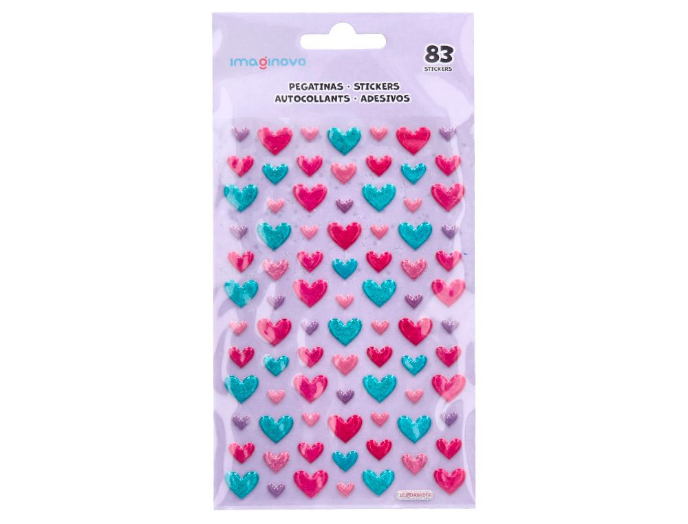 Pegatinas imaginovo corazones magic dreams con relieve 190x105 mm en blister