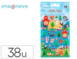 Pegatinas imaginovo cute animales bosque con relieve 190x105 mm en blister