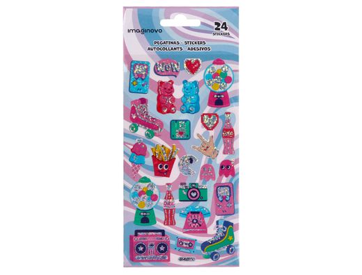 Pegatinas imaginovo diseńos surtidos hobbies con brillo 214x100 mm en blister