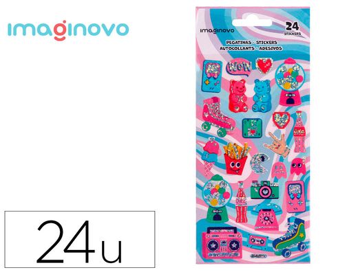 Pegatinas imaginovo diseńos surtidos hobbies con brillo 214x100 mm en blister