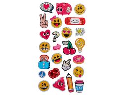 Pegatinas imaginovo diseńos surtidos smiley con brillo 214x100 mm en blister