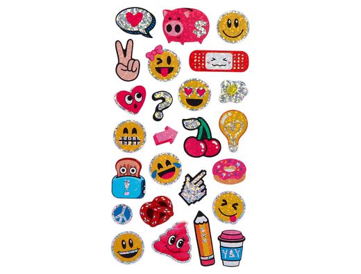 Pegatinas imaginovo diseńos surtidos smiley con brillo 214x100 mm en blister