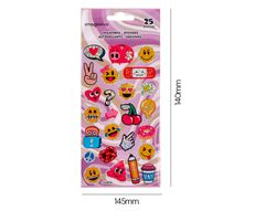 Pegatinas imaginovo diseńos surtidos smiley con brillo 214x100 mm en blister